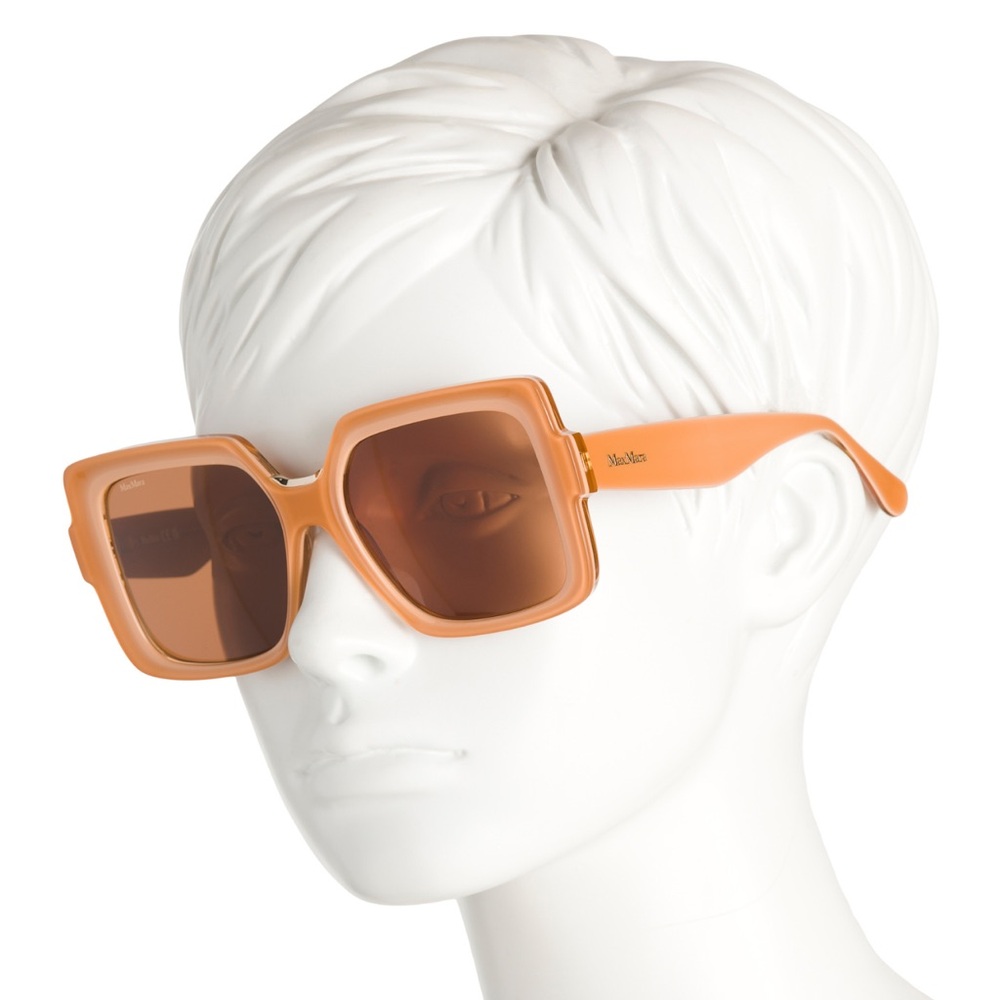 MAX MARA Ernest Oversized Square Sunglasses Boho Vacay Resort Classic Beachy